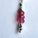 Pink Tourmaline Gemstone and Sterling Silver Earrings.