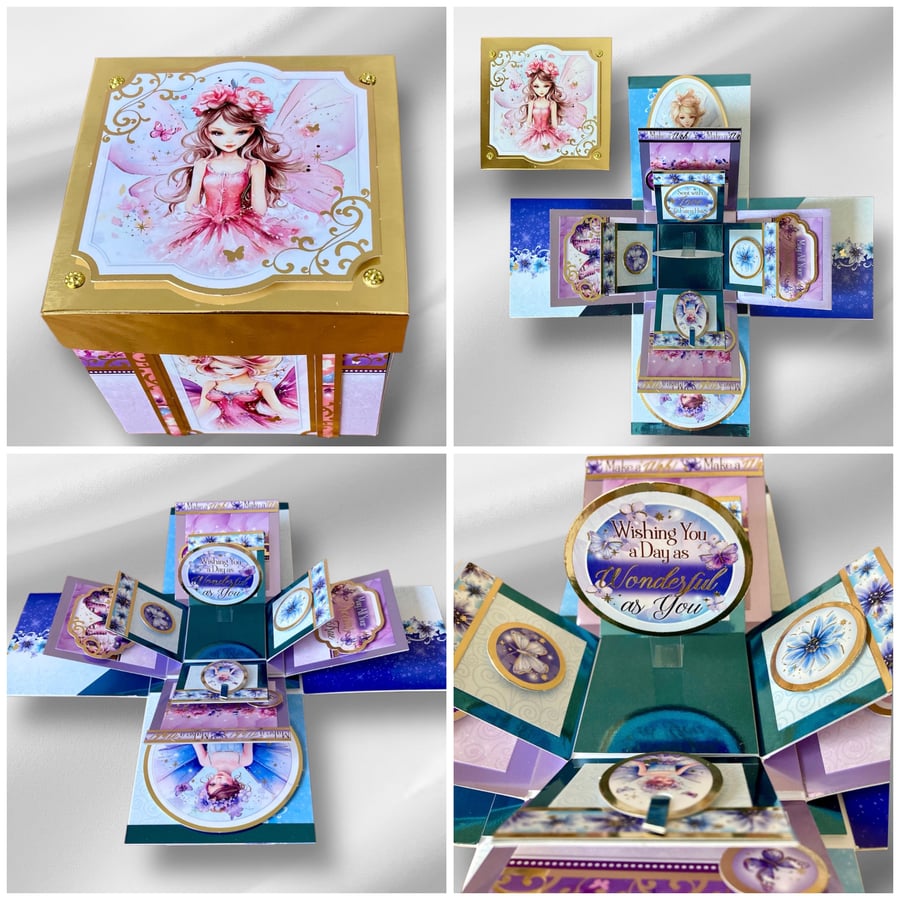 Fairy Box Card 3D Special Occasion 3D Box Card. Can be personalised with any age