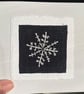 Winter snowflake, hand embroidered keepsake Christmas card, recycled card - Image 2