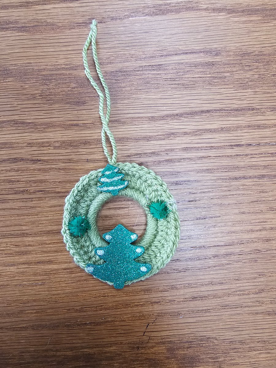 Diane's Green Christmas Tree Sparkle Wreath