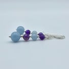 Amethyst & Angelite Earrings, Birthday, Anniversary, Valentine Gifts For Her