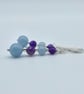 Amethyst & Angelite Earrings, Birthday, Anniversary, Valentine Gifts For Her