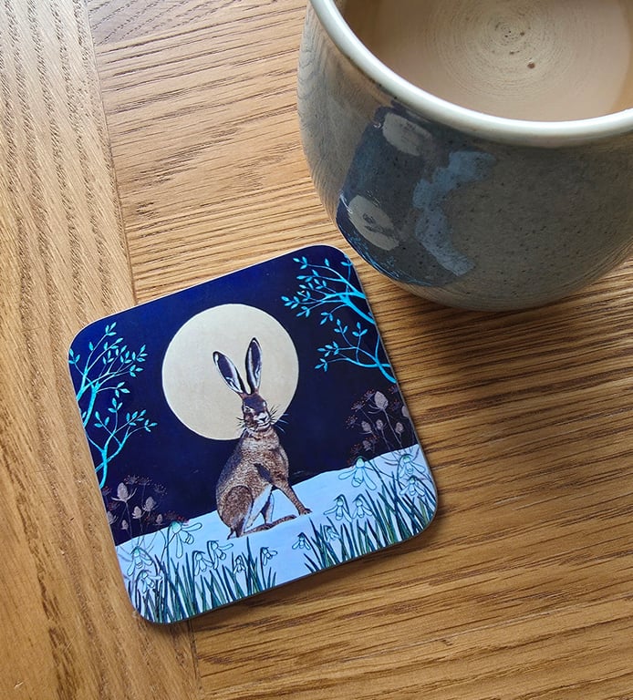 Hare & Snowdrops Coaster