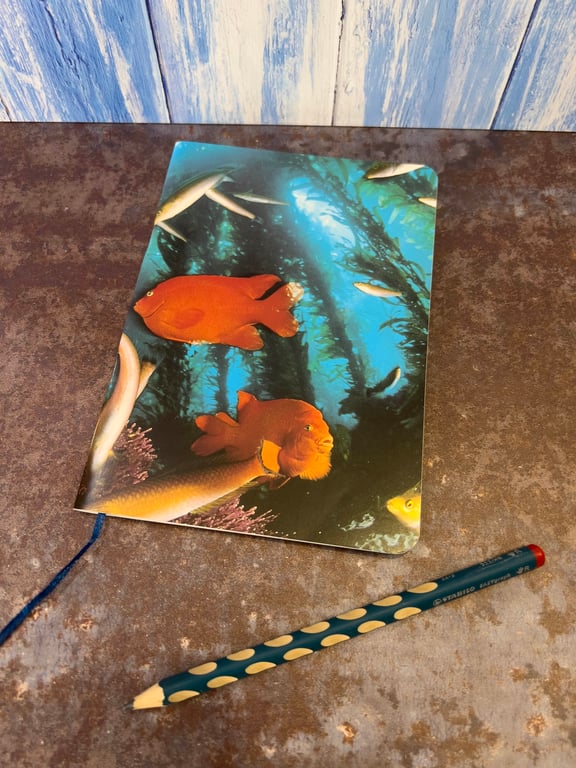 Notebook, Marine themed, A5 (ish), made from up-cycled and recycled materials.