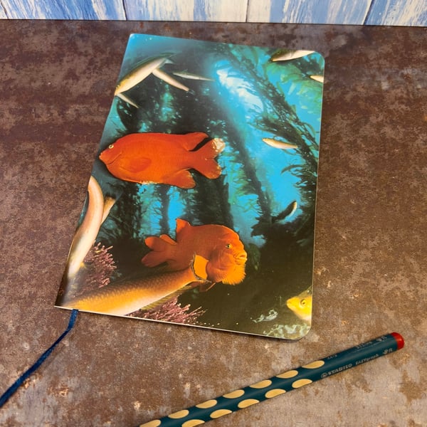 Notebook, Marine themed, A5 (ish), made from up-cycled and recycled materials.