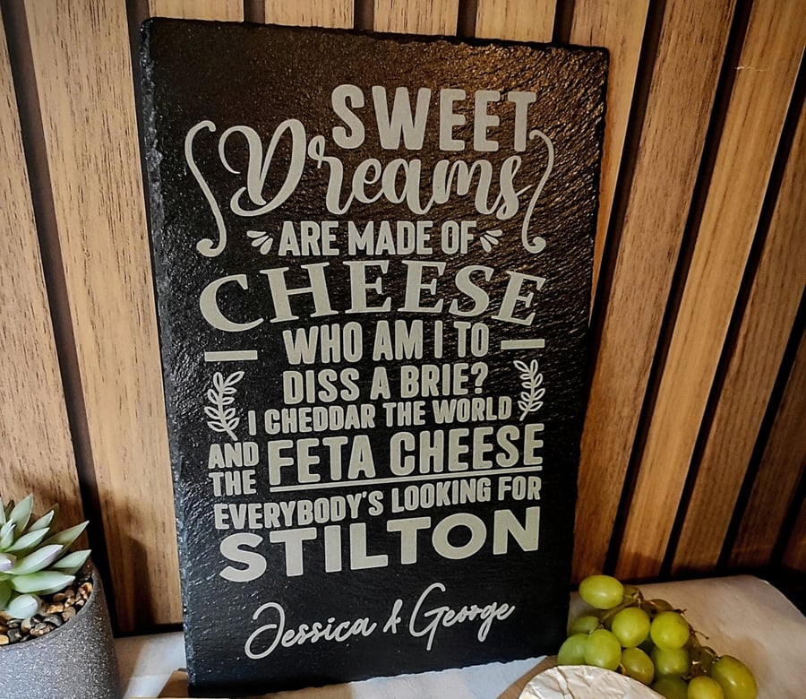 Personalised "Sweet Dreams" Slate Cheeseboard (RGC0017)