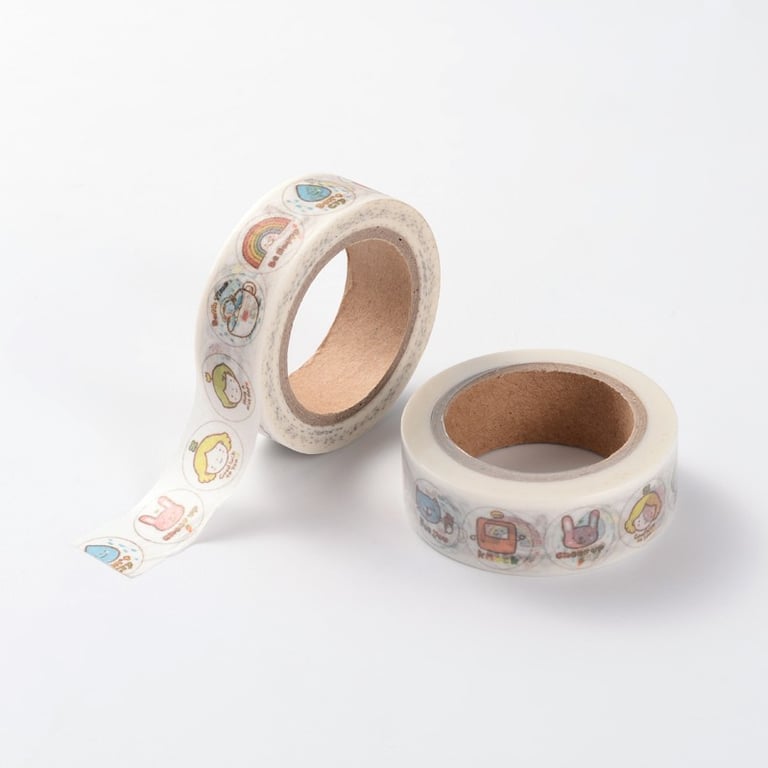2 x Cartoon Characters, Kawaii pattern, Decorative Washi Tape, Cards, Craft,Tape