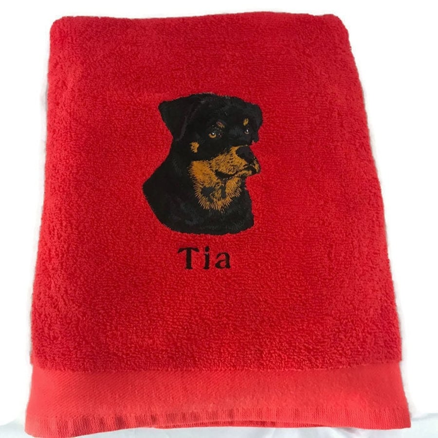 Rottweiler Dog Bath Towel Rottweiler gift for Folksy