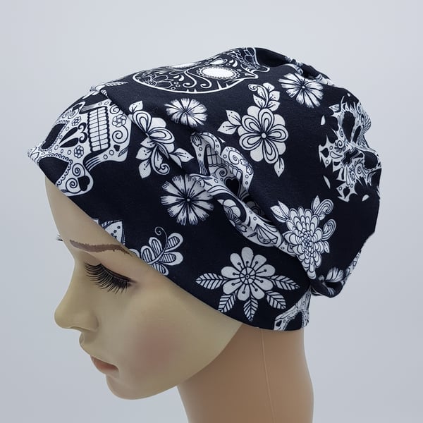 Viscose jersey beanie hat for women, chemo cap, nurse hair covering