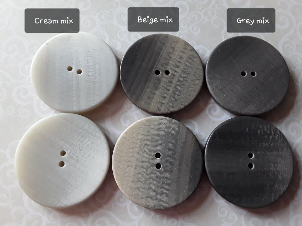 1 & 1 2" 38mm 60L Marbled Stone look Italian Buttons in 3 fantastic colours