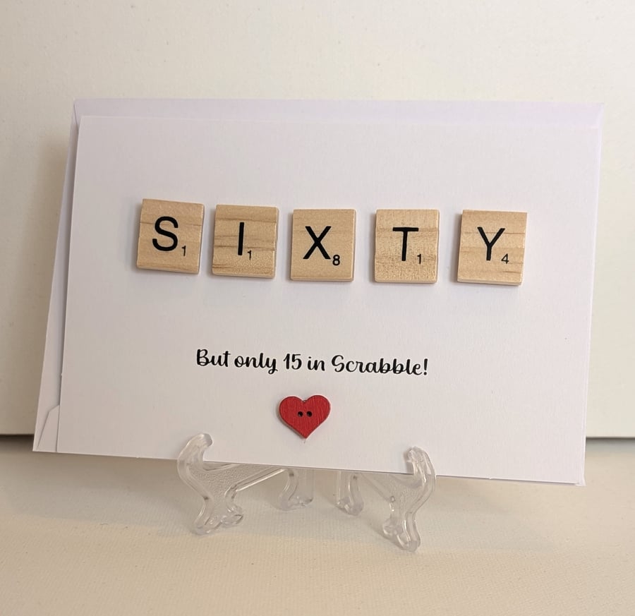 60th Birthday scrabble greetings card