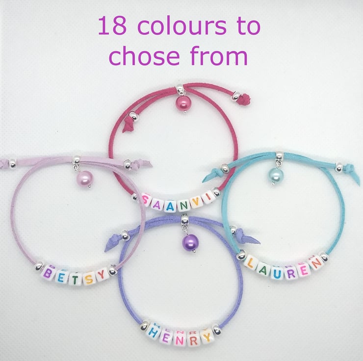 Personalised name friendship bracelets for chil... - Folksy