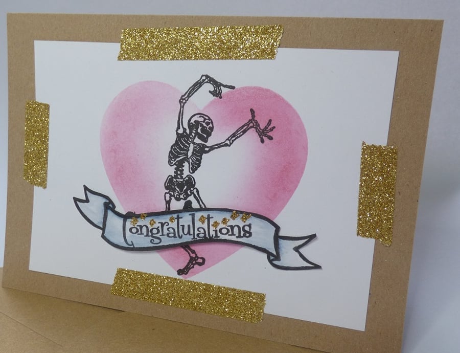 Heart skeleton Congratulations card