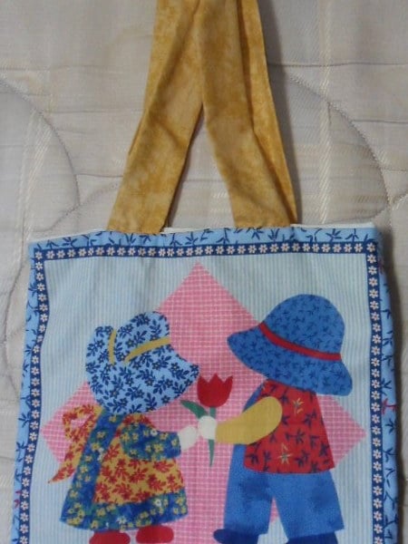 Homemade tote bag. Sunbonnet Sue and Sam design... - Folksy