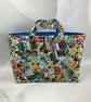 Travel stickers tote bag, Postcards shopper, handmade in Sussex - Image 3