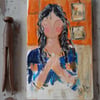 'Sandi the artist ' small portrait painting 