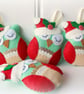 Make Your Own felt Christmas Owl decoration Kit. Sewing pattern for two designs - Image 2