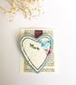 Textile 'Mum' Heart Brooch - Image 3