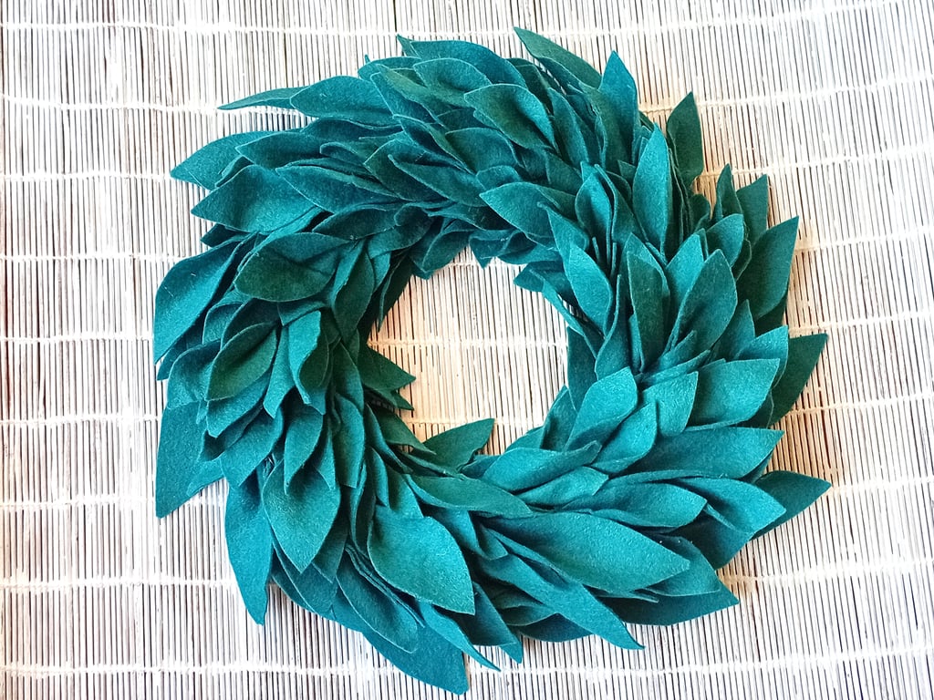 Christmas Wreath, Forest Green Felt 'Leaves' Wreath, minimalist, simple.