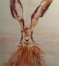 Mounted A4 signed Art Print - Hare  - Image 3