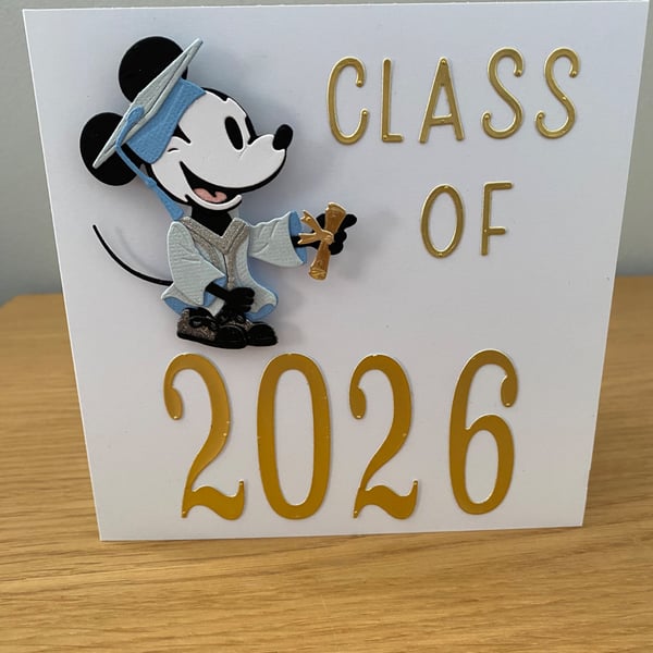 Handmade Disney Inspired Graduation Woobler Card