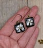 Hypoallergenic Real Hawthorn Flower Resin Earrings, Titanium Ear Hooks - Image 4