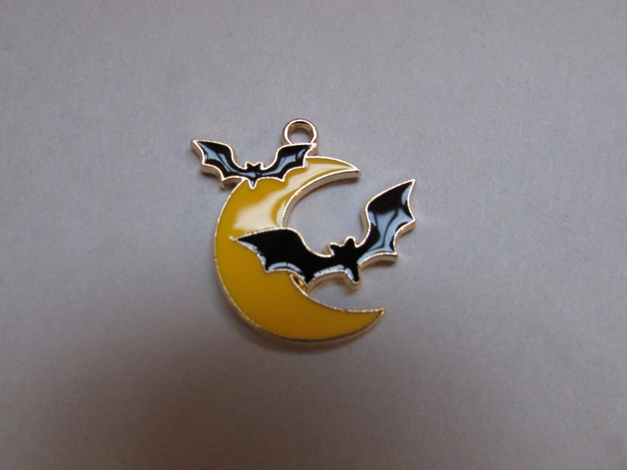 Bat and Moon Tibetan Jewellery Charm