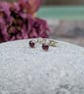 Sterling Silver Garnet Gemstone Small Stud Earrings - JBJ8001 - Image 2
