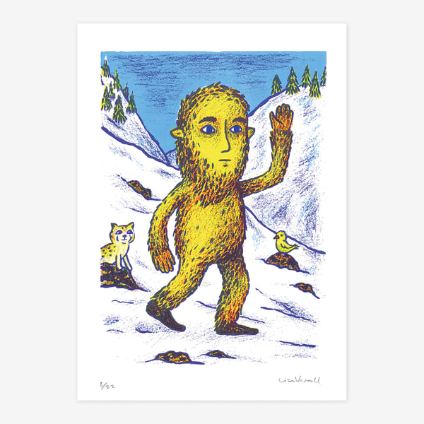 Yeti, 4-colour screen print
