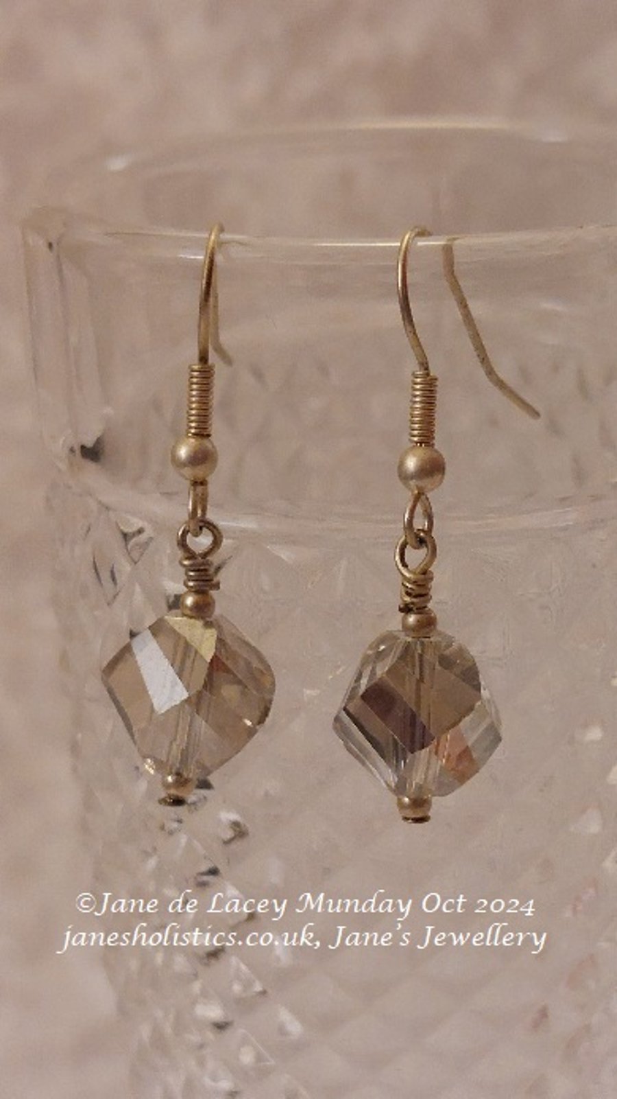 Clear Glass Bead Drop Earrings
