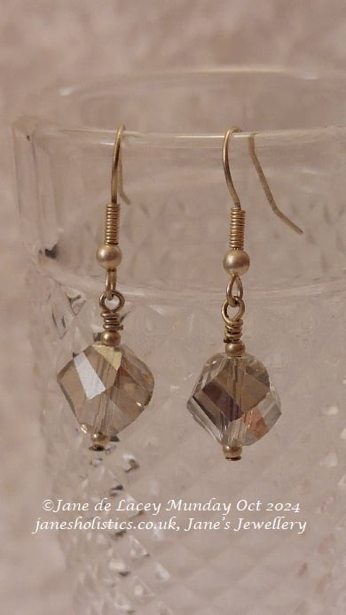 Clear Glass Bead Drop Earrings