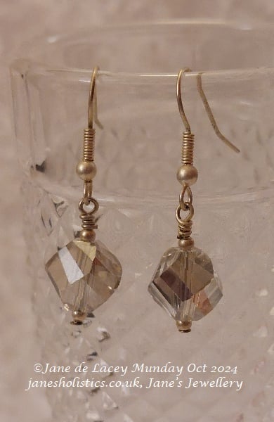 Clear Glass Bead Drop Earrings