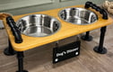 Raised dog feeder stand 