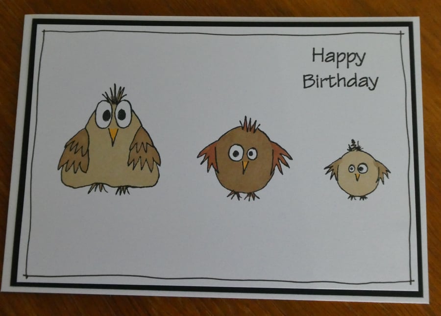 Birthday Card - Quirky Birds