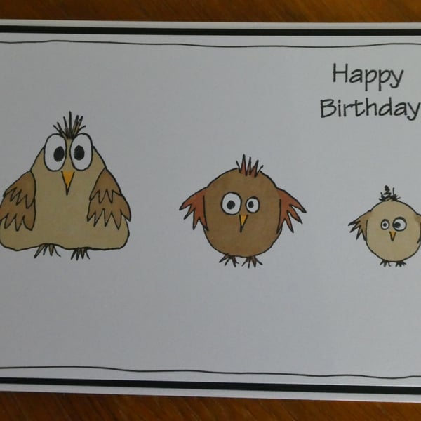 Birthday Card - Quirky Birds