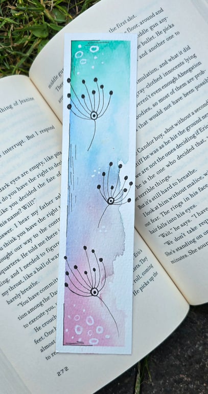 Spring Blooms Watercolour Hand painted bookmark 