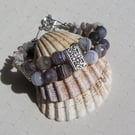 Botswana Agate Gemstone Beaded Chakra Bracelet "Caitlin"