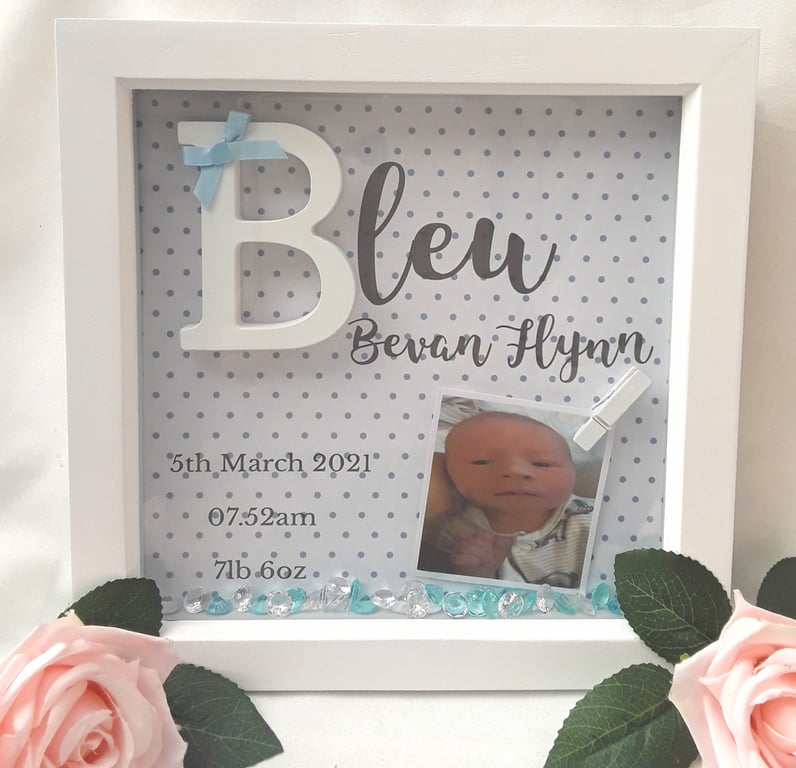 New baby frame,baby boy frame,nursery decor,baby keepsake frame,1 DAY DISPATCH 