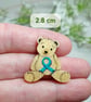Ovarian Cancer Awareness Ribbon Bear Pin, Handmade Cancer Support Gift - Image 4