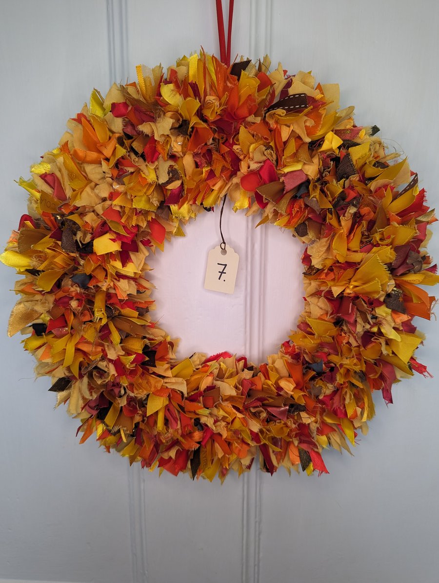 Handmade Upcycled Guilt Free Wreath autumn fall