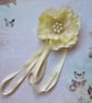 Vanilla Cream Regency Flower & Ribbons Fascinator Hair Clip Headpiece