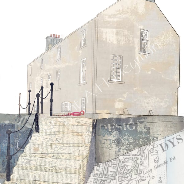 Harbourmaster’s House, Dysart Mixed Media Art Print 