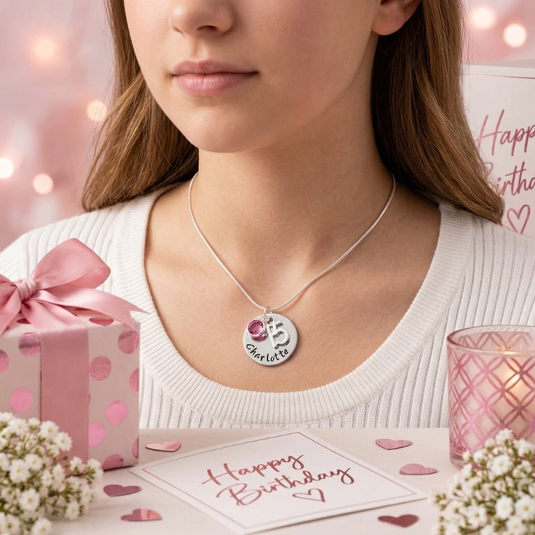 15th Birthday Gift - Personalised Necklace - Daughter Sister Granddaughter Niece