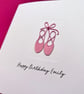Personalised Ballet Birthday Card - Wire Ballet Shoes - Ballerina
