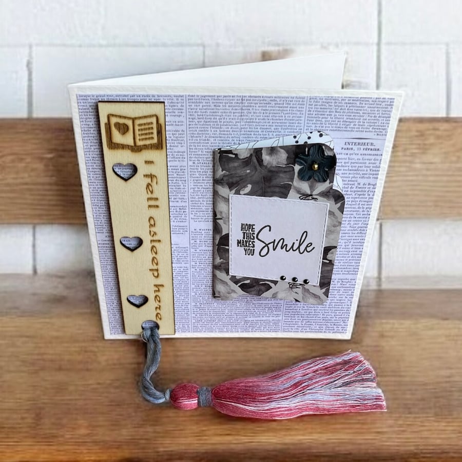 Blank Greeting Card with Wooden Bookmark & Book of Inspirational Quotes 