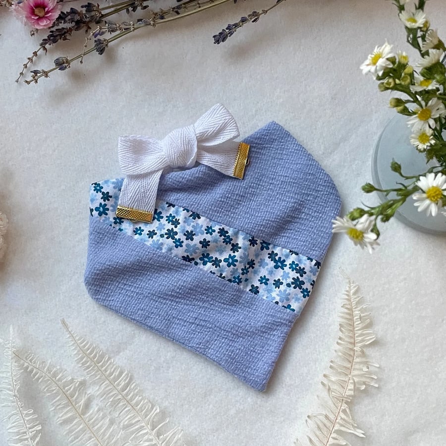 Forget-Me-Not; Blue Handmade Luxury Dog Bandana