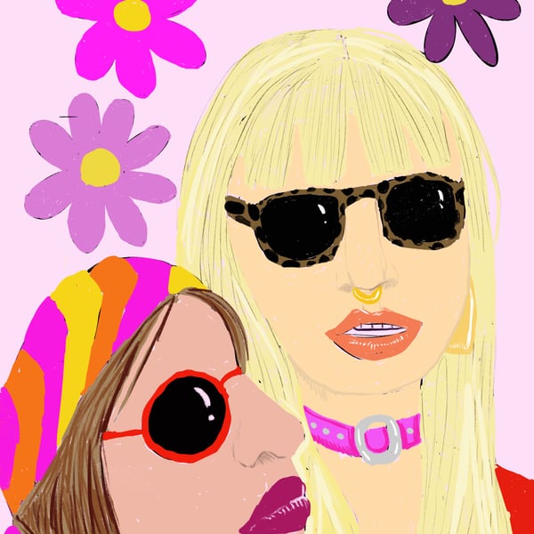 Punk pop colourful girl a6 pistcard