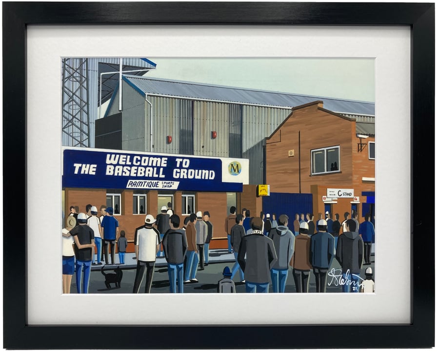 Derby County, Baseball Ground, High Quality Framed Football Art Print.
