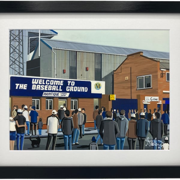 Derby County, Baseball Ground, High Quality Framed Football Art Print.