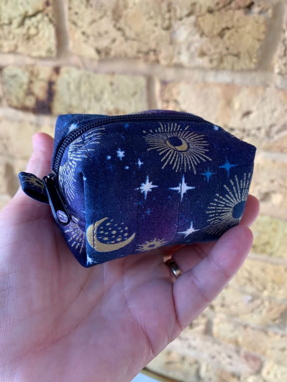 Constellation Print Quilted Fabric Mini Box Bag